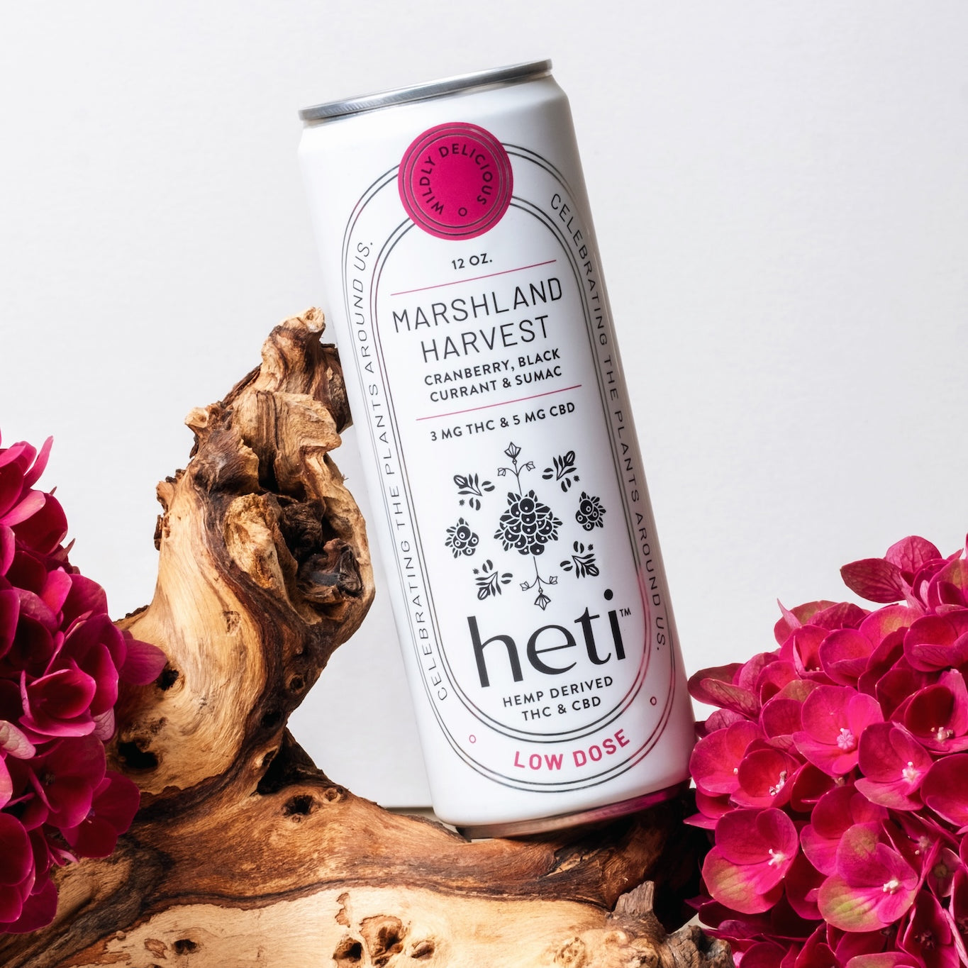 Heti CBD & THC beverage marshland harvest is cranberry, black currant and sumac.