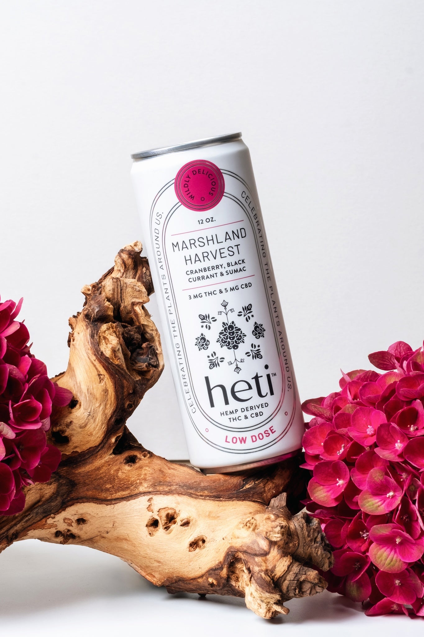 Heti CBD & THC beverage marshland harvest is cranberry, black currant and sumac.