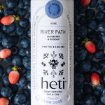Heti CBD & THC beverage drink in flavor River Path which is blueberry and rosehip.