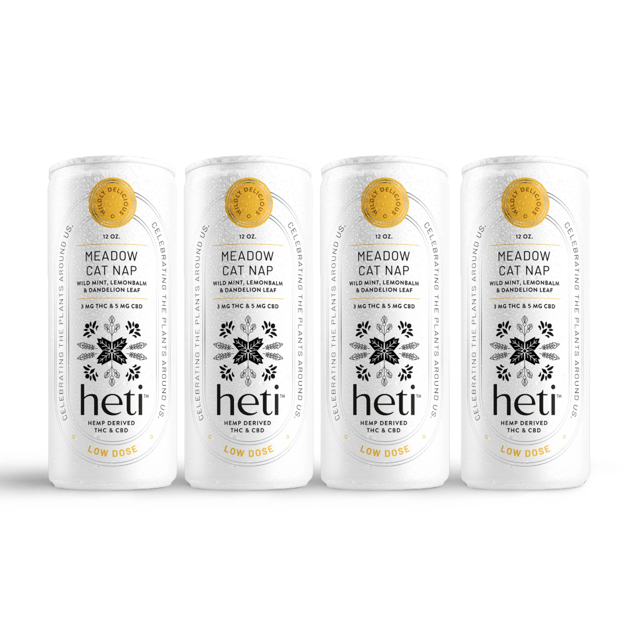 4 Pack Of Heti THC Beverages In Flavor Meadow Cat Nap