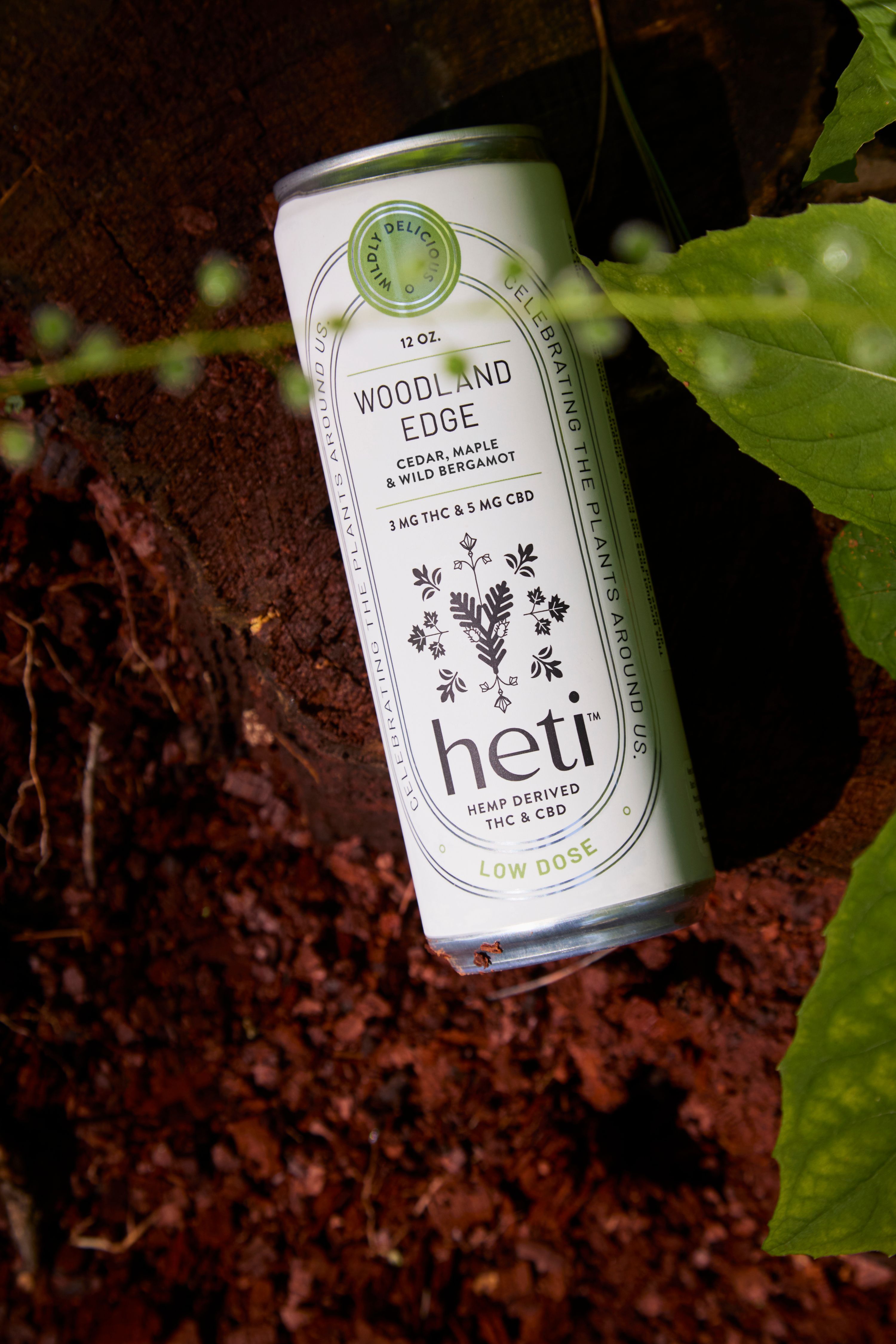 Heti CBD & THC Beverage in flavor Woodland Edge is Cedar, Maple, and Wild Bergamot.