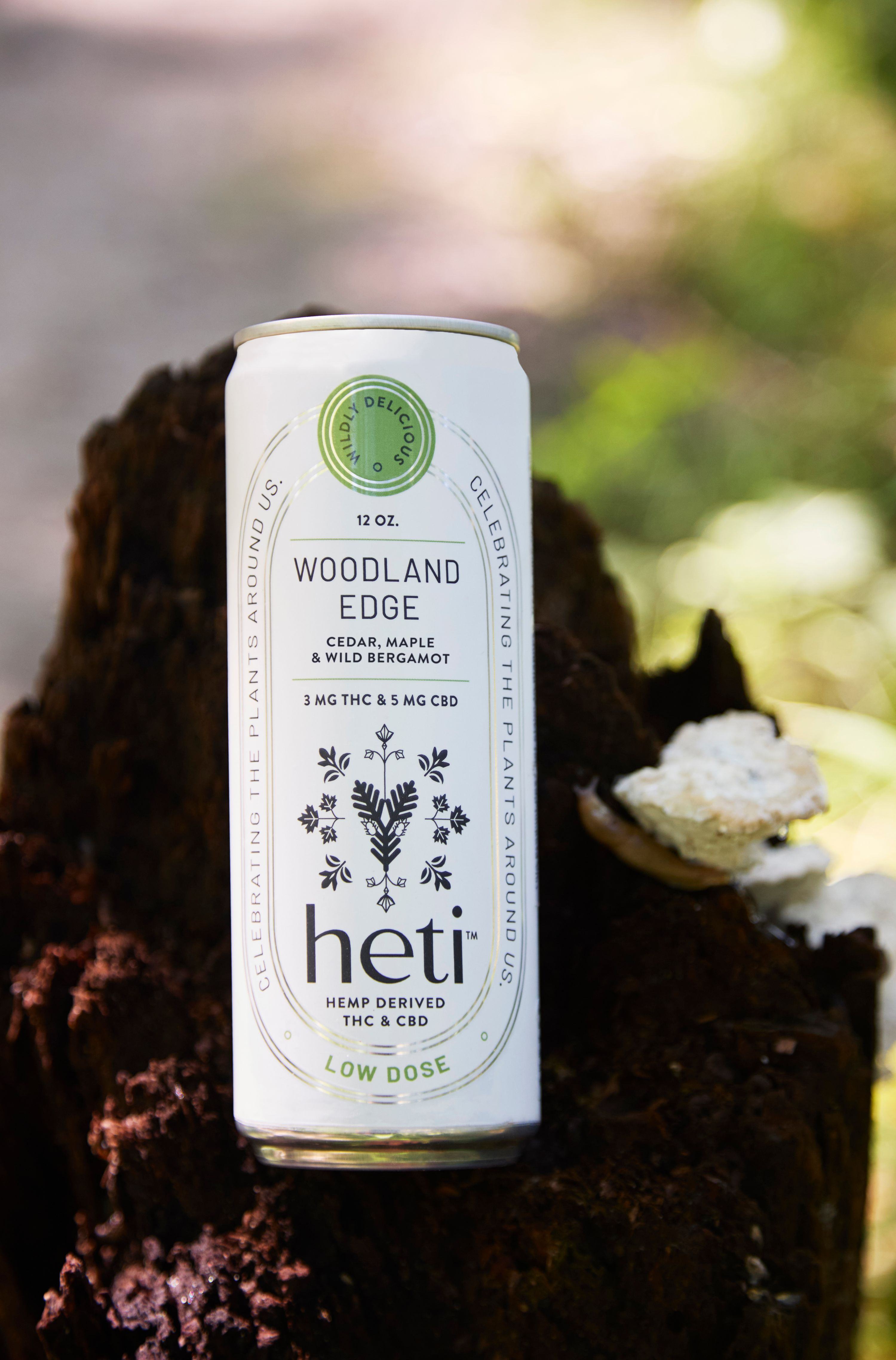 Heti CBD & THC Beverage in flavor Woodland Edge is Cedar, Maple, and Wild Bergamot.