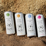 Heti All Natural Vegan Seltzer Variety Pack With Flavors Like Blueberry, Wild Mint, Cranberry, And Maple.