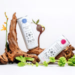 Heti CBD & THC beverage marshland harvest is cranberry, black currant and sumac. River Path is blueberry and rosehip.