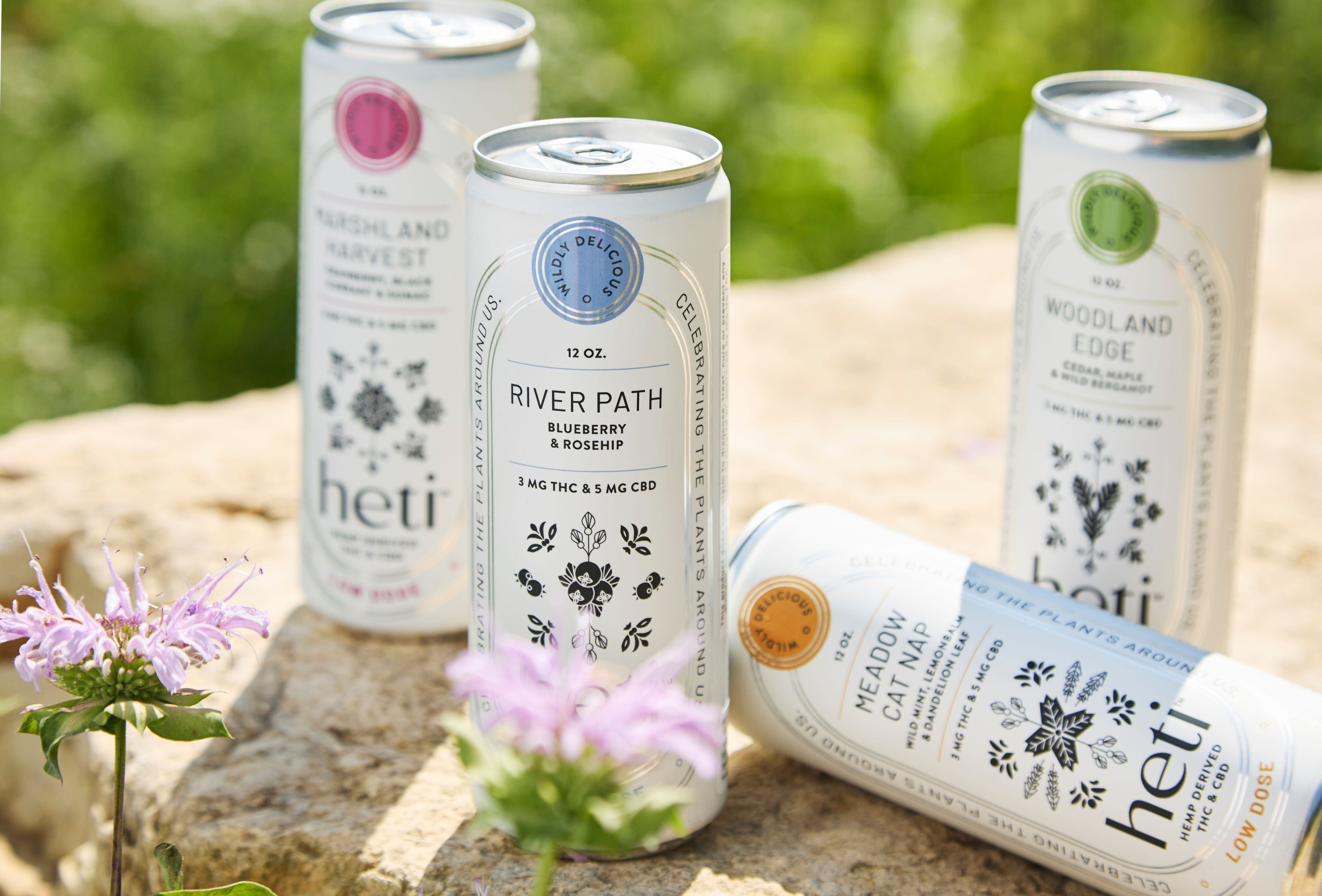 Heti THC Drinks Variety Pack With Vegan Ingredients and Flavors Like Blueberry, Wild Mint, Cranberry, And Maple.