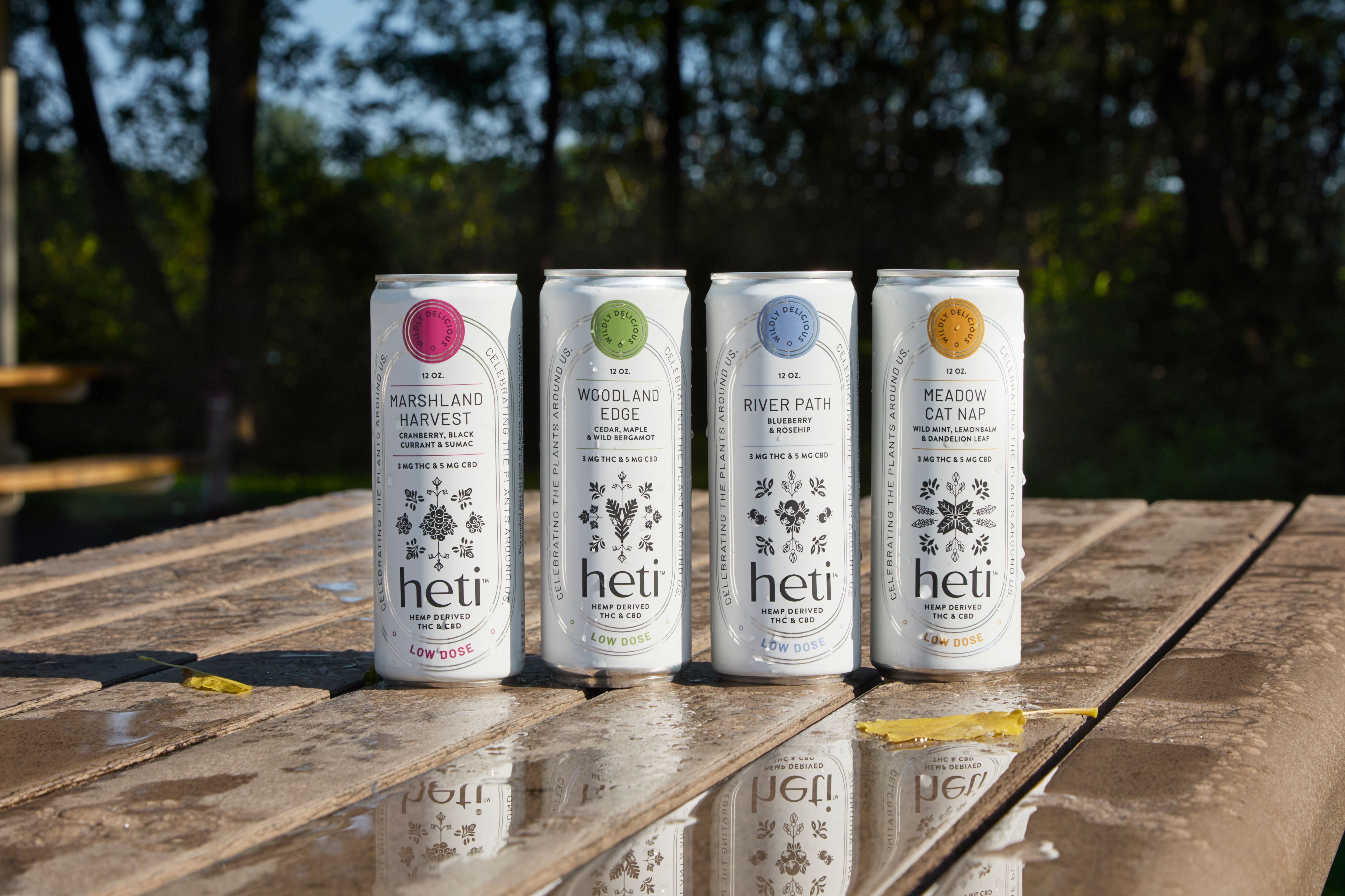 Heti Cannabis THC Drinks Variety Pack With Flavors Like Blueberry, Wild Mint, Cranberry, And Maple.
