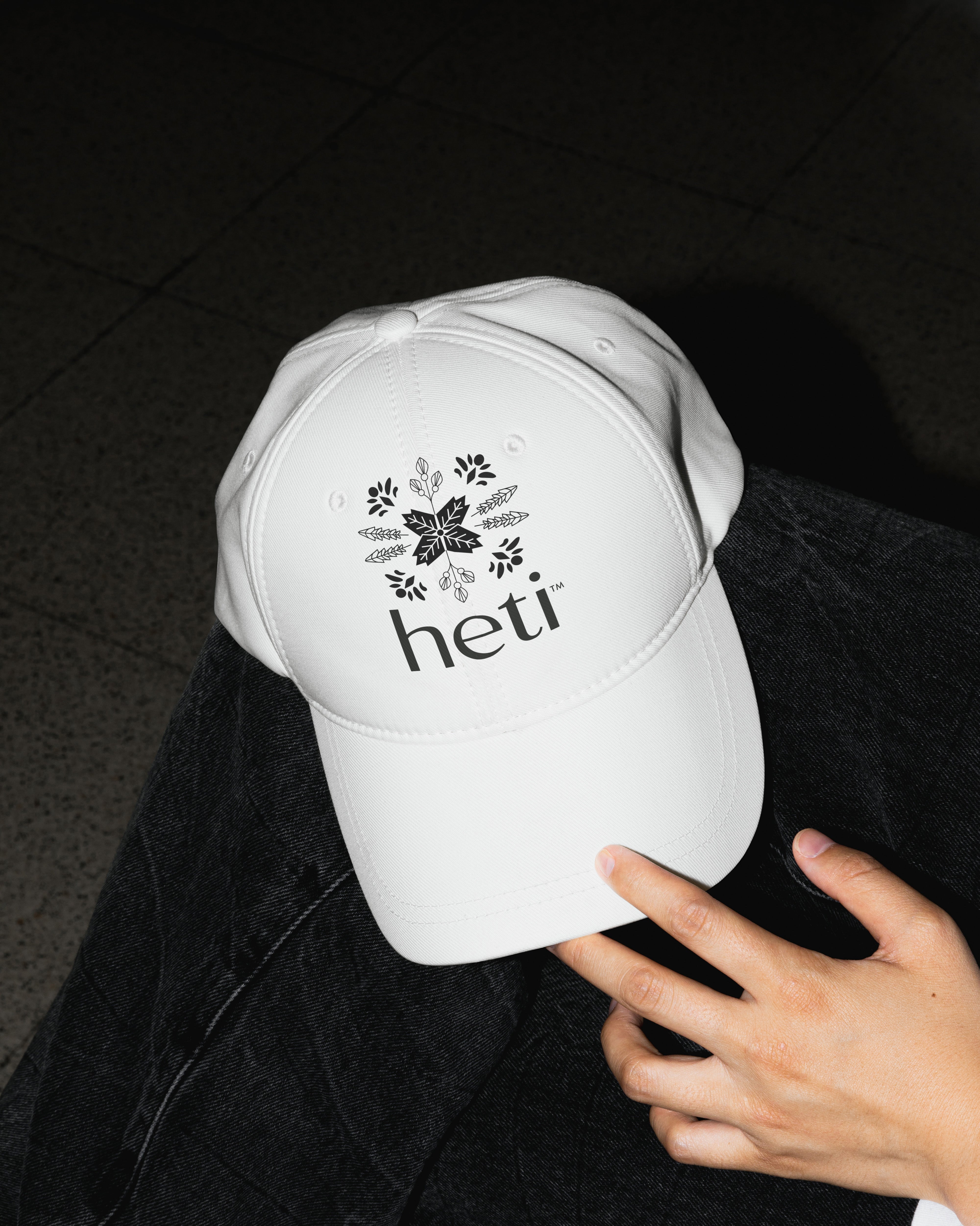 Merchandise image of THC beverage Heti, white ball cap, baseball cap